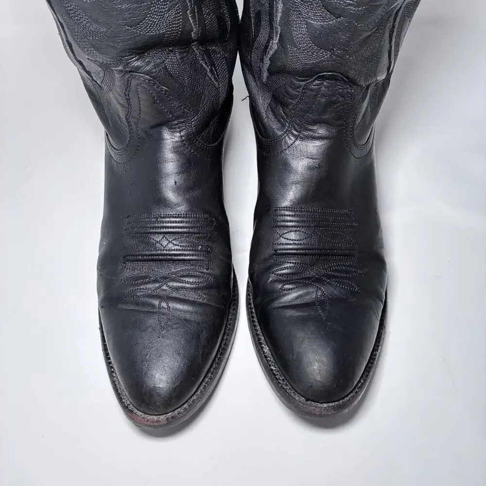 Sz 8 D Mens Nocona NB2001 Imperial Black Calf Leather Western Cowboy Boot VGUC!